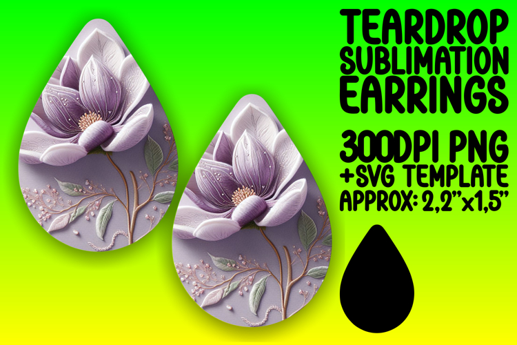 Trendy Teardrop Design for Earrings , 3D Flower