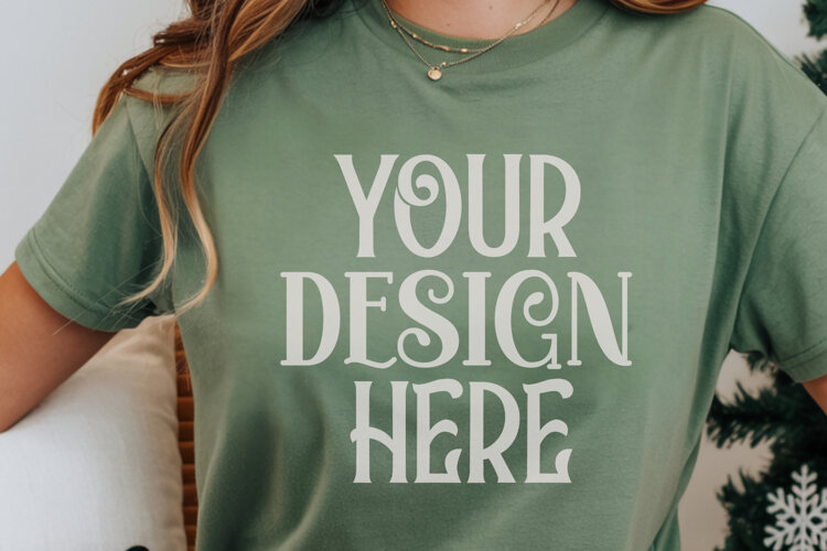 Moss Comfort Colors 1717 Christmas Mockup, CC 1717Comfort Co example image 1