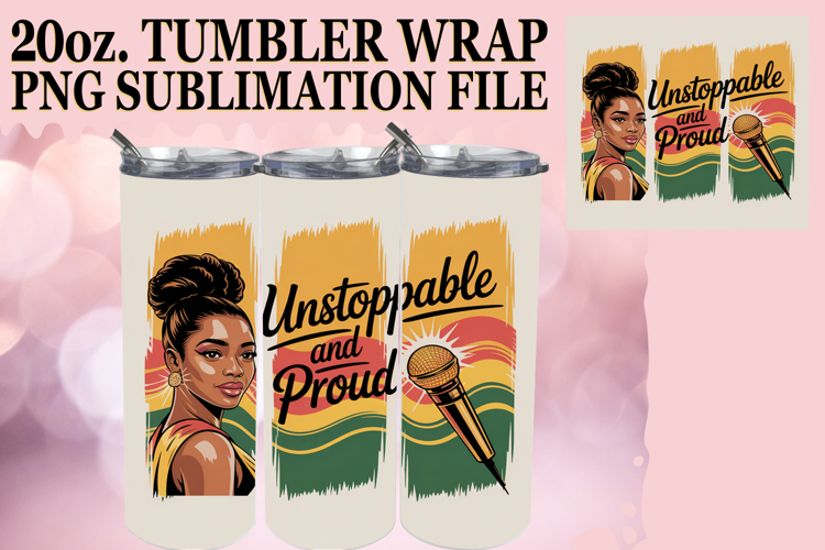 Joyful Escape 20oz tumbler wrap, Juneteenth