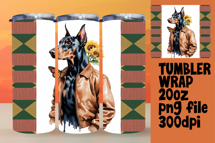 Lovely 20oz Tumbler Template for Gifts , Cute Dog