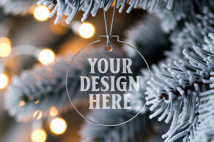 Acrylic Christmas Ornament Mockup , christmas ornament mocku