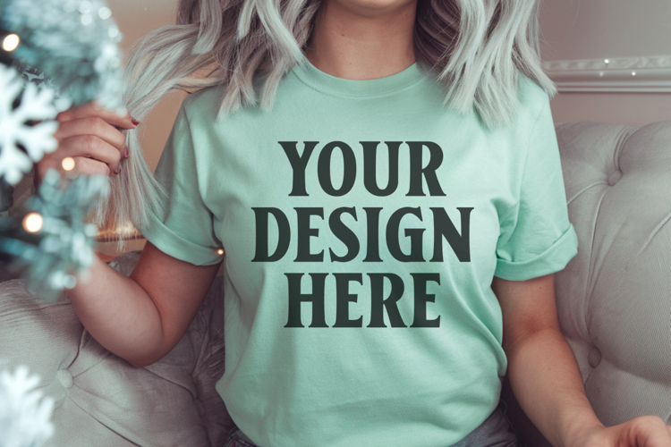Bay Comfort Colors 1717 Christmas Shirt Mockup, Cozy Mockup