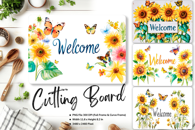 Sunflower Cutting Board Kitchen Chopping Board Sublimation66