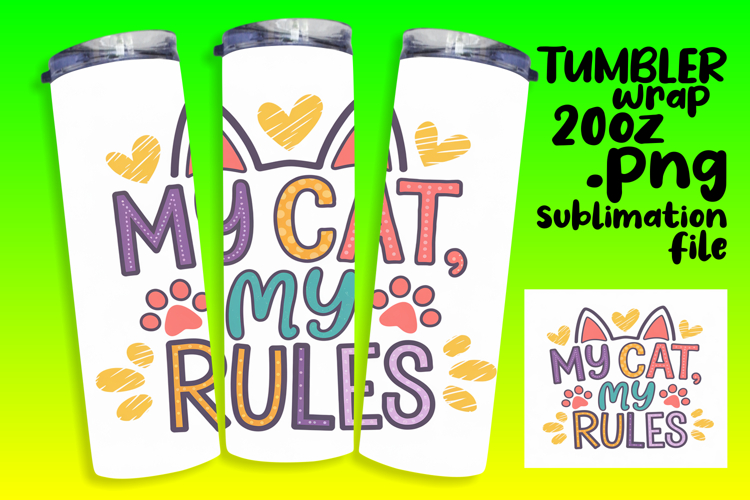 FASHIONABLE 20oz Tumbler Graphic , Cat Quote