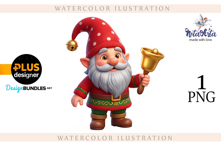 Watercolor Christmas gnomes, Christmas Gnomes