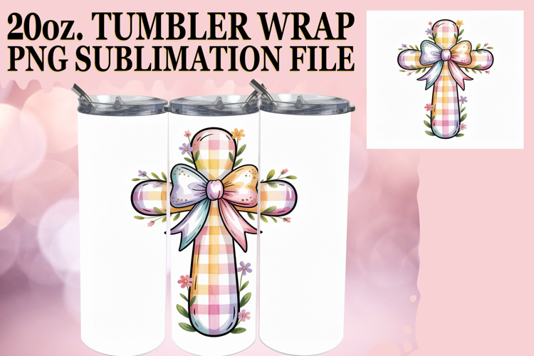 Playful moments 20oz tumbler wrap, Cross and Bow