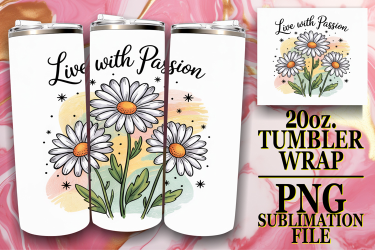 JOYFUL GIFT 20oz TUMBLER WRAP, Flowers Quote