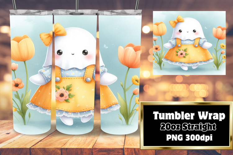 High-Quality 20oz Tumbler Design , Cute Ghost