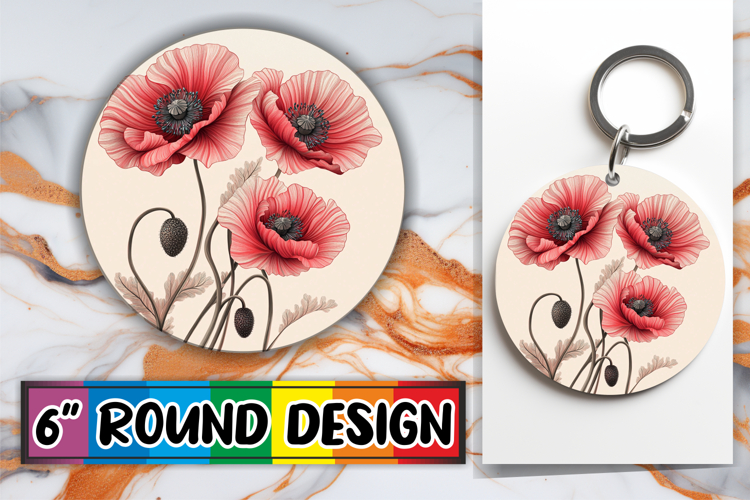 Custom Round Design Coaster PNG , Beauty Flower