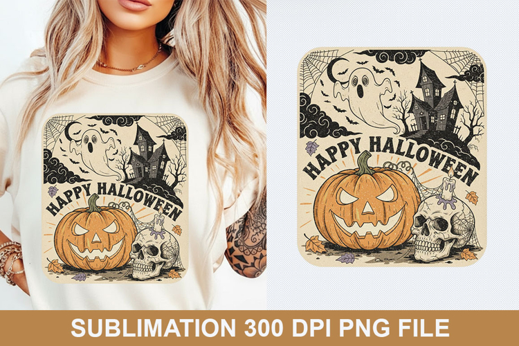Happy Halloween Sublimation - Halloween PNG Design