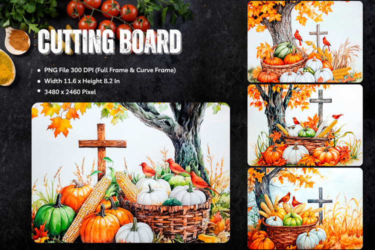 Pumpkin Cutting Board Kitchen Fall Autumn Chopping Board_66