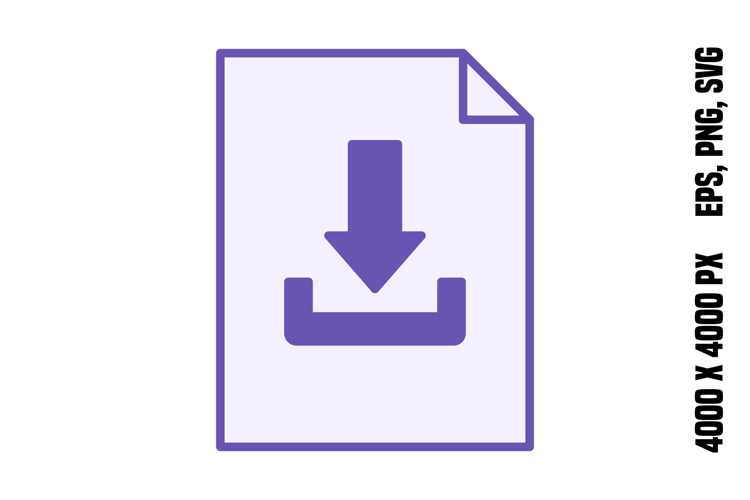 Colored File Download Icon example image 1