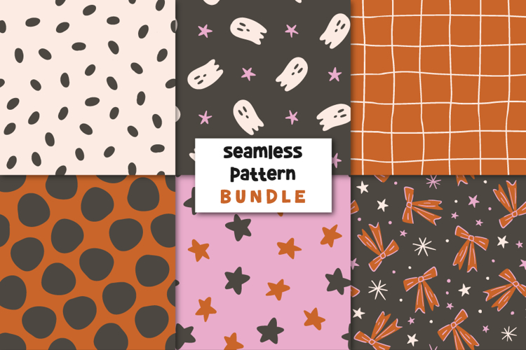 Halloween Seamless Pattern Bundle | Cute Fall Digital Papers