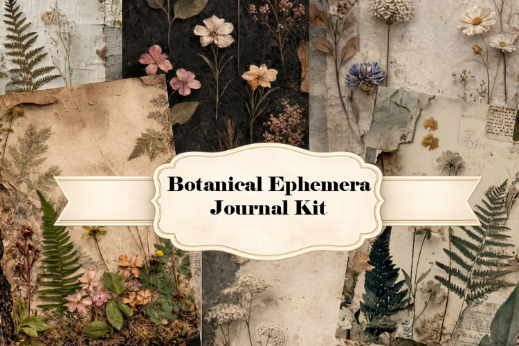 Vintage Botanical Paper Pack, Herbarium Ephemera