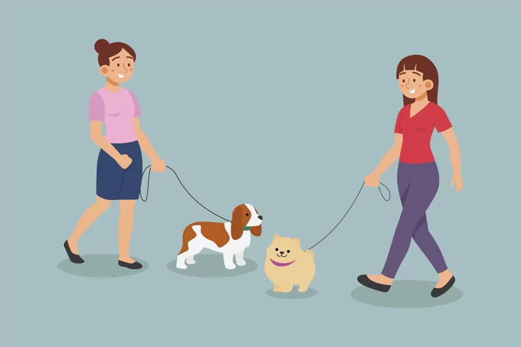People Walking the Dog