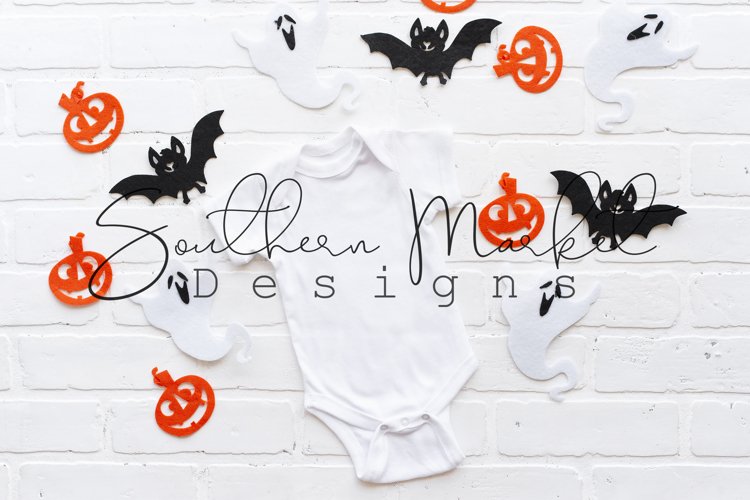 White Rabbit Skins Onesie Halloween Mock Up Stock Photo example image 1