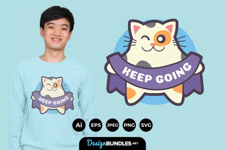 Winking Cat for T-Shirt Design