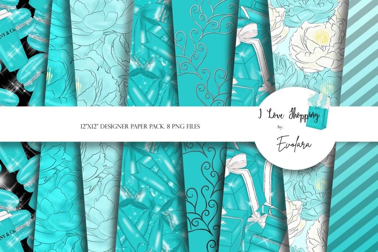 Blue Digital Papers Tosca Digital Paper Blue Backgrounds example image 1