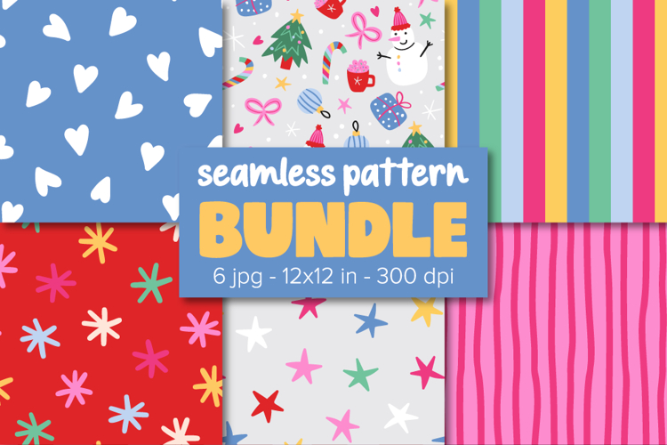 Christmas Pattern Set Winter Digital Paper example image 1