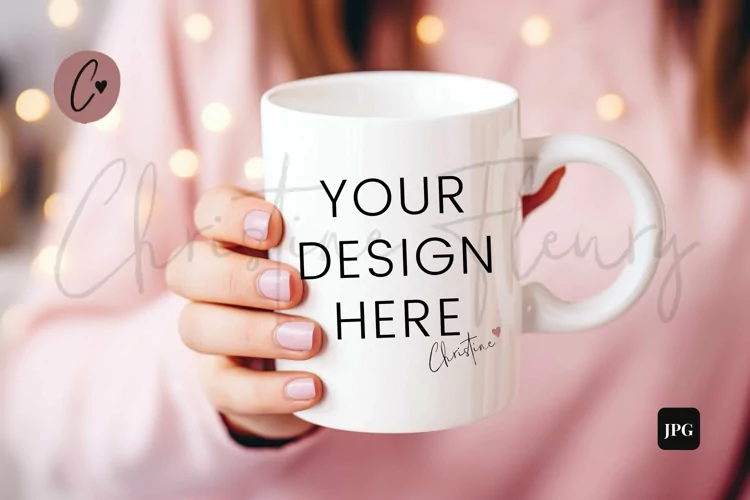 Valentine's Mug Mockup In Hands | Valentine's Day Mockup