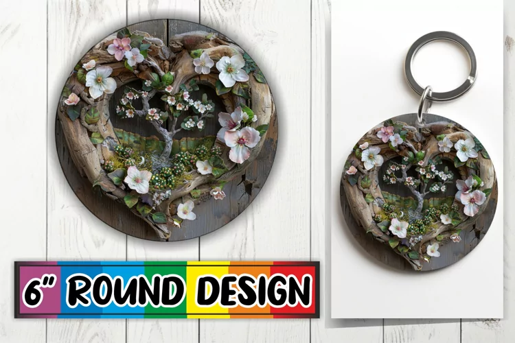 Summer Garden Sublimation 3D Heart Frame