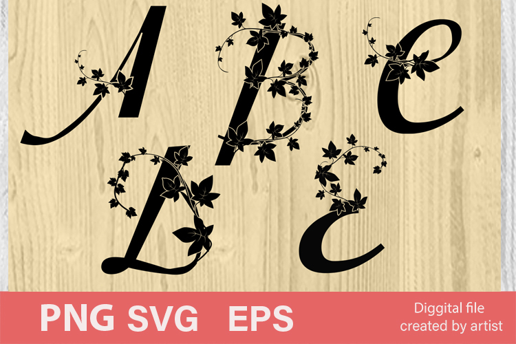 alphabet ivy svg, ivy svg, silhouette ivy svg