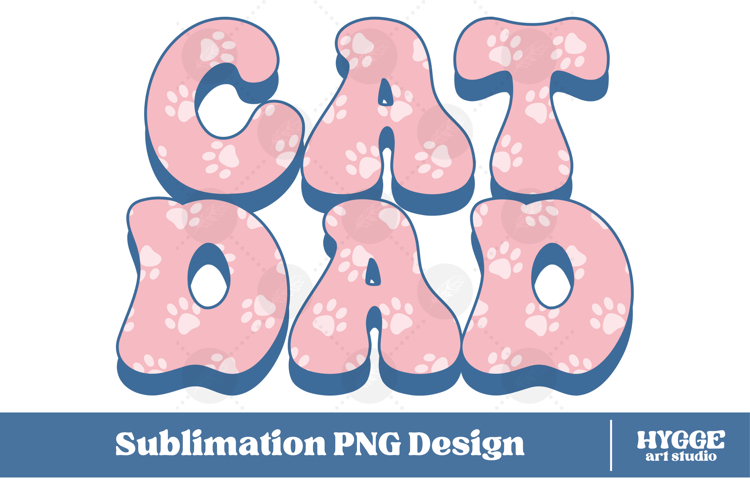American Cat Dad 4th of July USA Paw DTF PNG Sublimation