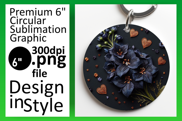 Dynamic Round Design for Sublimation , 3D Flower