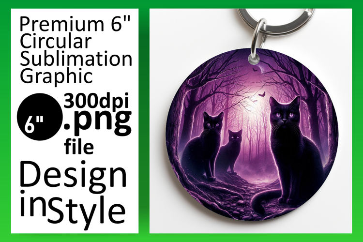 Chic Circle PNG Keychain Design , Horror Halloween