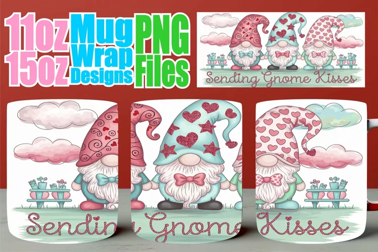 Joyous memories 11oz 15oz sublimation wrap, Love Gnome