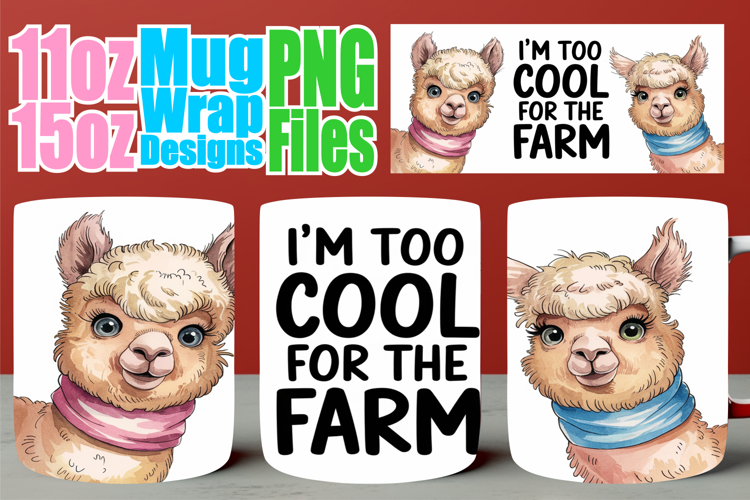 Inspiring colors 11oz 15oz mug wrap, Funny Animals