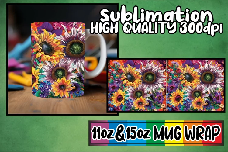 Vibrant Floral Elegance Mug Design 11oz/15oz