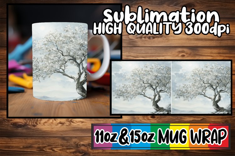Blossom Symphony Mug Sublimation Wrap - Spring Design example image 1