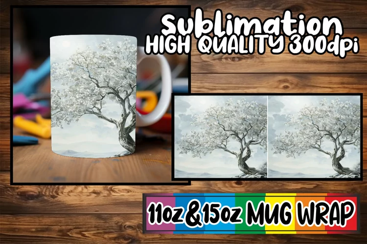 Blossom Symphony Mug Sublimation Wrap - Spring Design