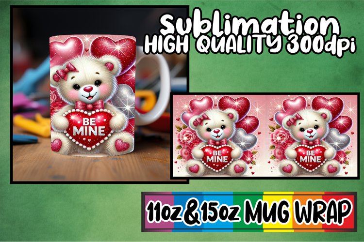 Whimsical charm 11oz 15oz mug wrap, Valentines example image 1