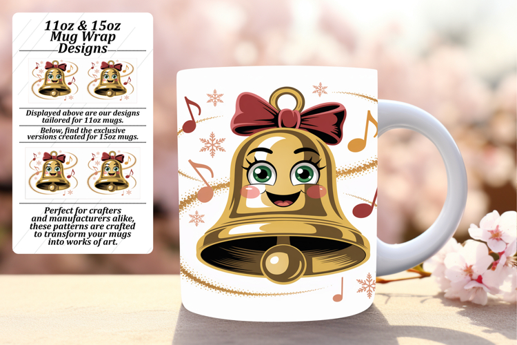 Eye-Catching 15oz Mug Wrap Png Template , Cute Christmas