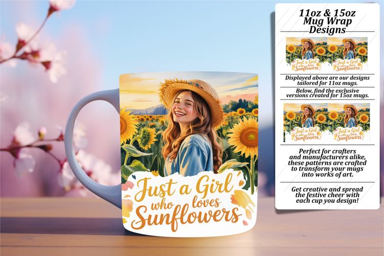Radiant 15oz Mug Wrap Png Template , Just A Girl