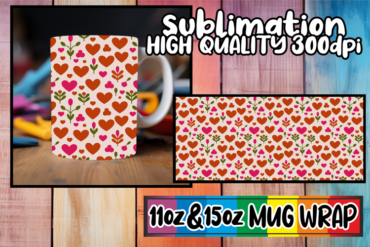 Magical mornings 11oz 15oz sublimation wrap, Valentine's Pat