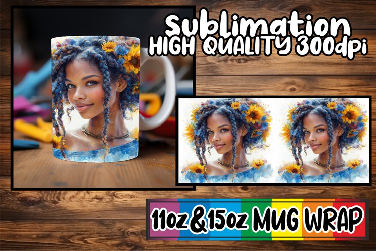 Radiant Afro-American Woman Mug Designs Assortment