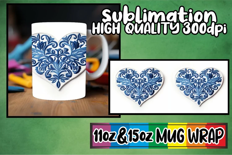 Romantic 3D Heart Sublimation Mug - 11oz & 15oz