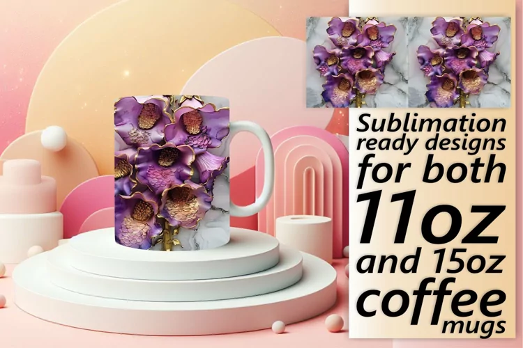 Lively Springtime Elegance Mug Wrap: Sublimation - 11oz/15oz
