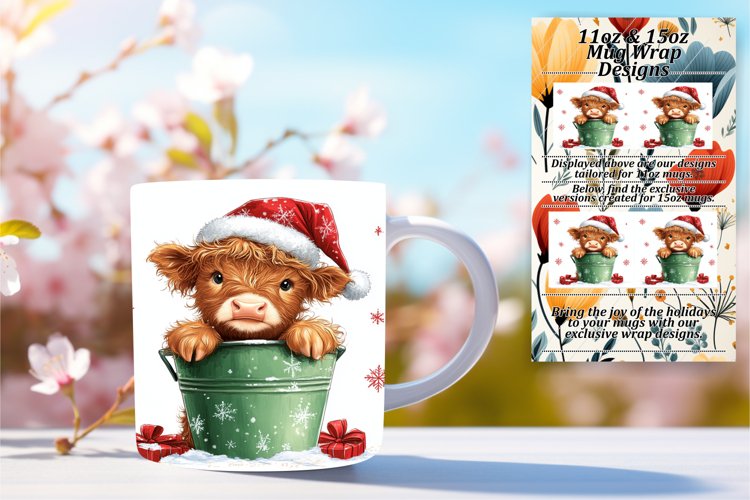 Inspiring 11oz Mug Wrap Png Design , Christmas