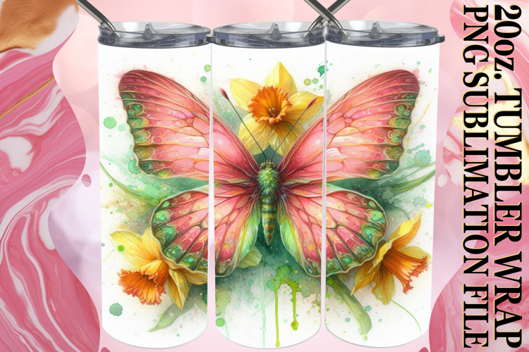 Heartfelt Moments 20oz tumbler wrap, Butterfly