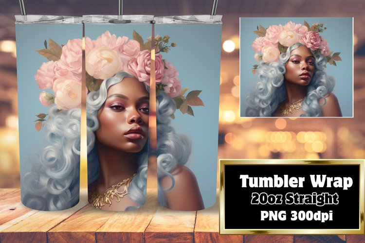 Elegant 3D Black Woman Tumbler Sublimation