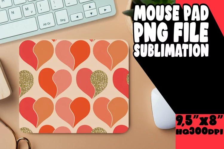 Cheerful Desk Pad Sublimation Ideas, Heart
