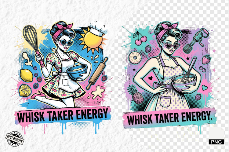 Vintage Summer Girl Baking PNG