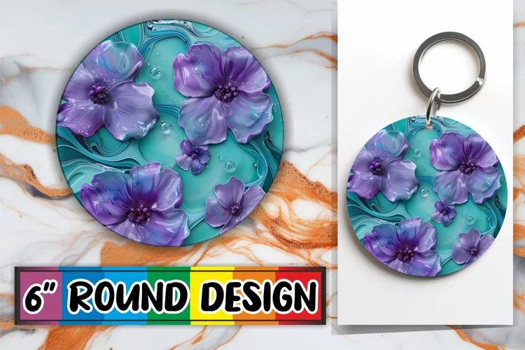 Radiant Springtime Flowers Round Design Blossom