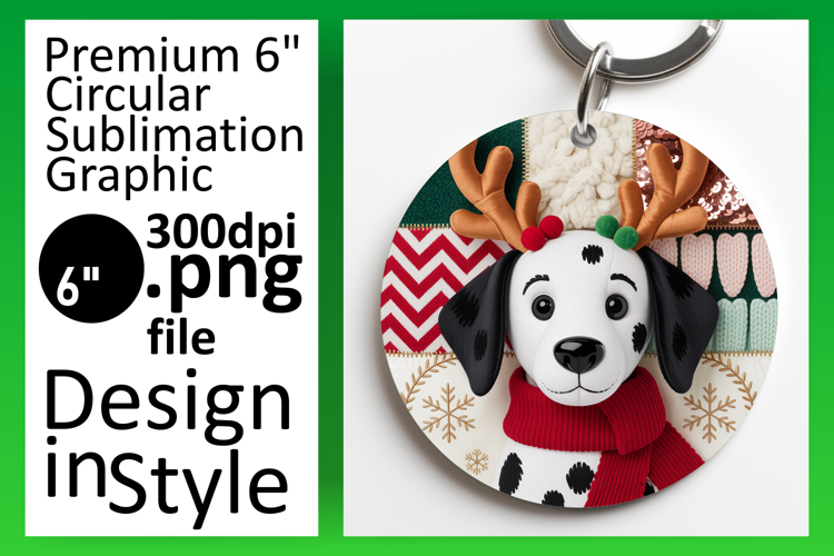 Artful Round Design Coaster Template , Holiday Pets
