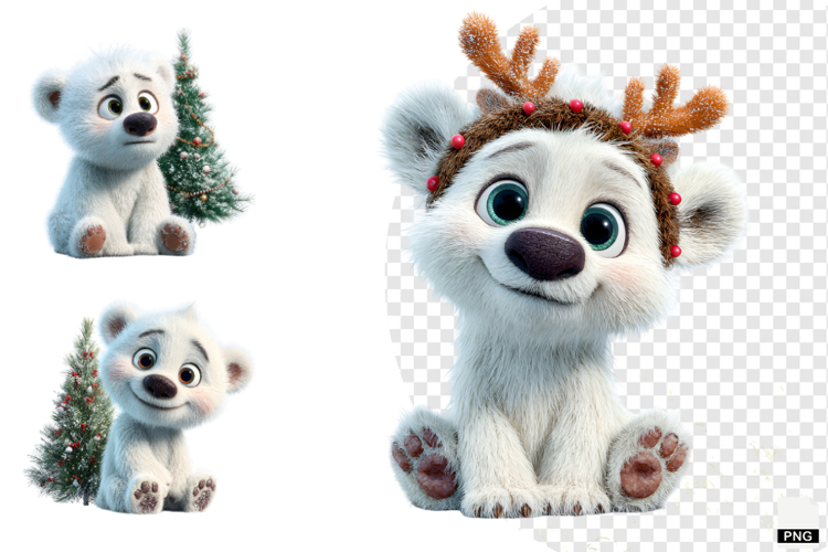 Winter Polar Bear Cub Clipart
