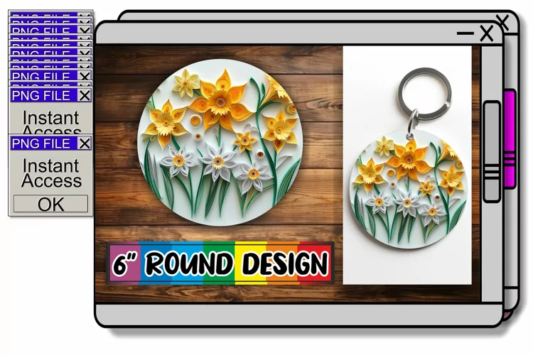 Whimsical 3D Petal Circle & Keychain